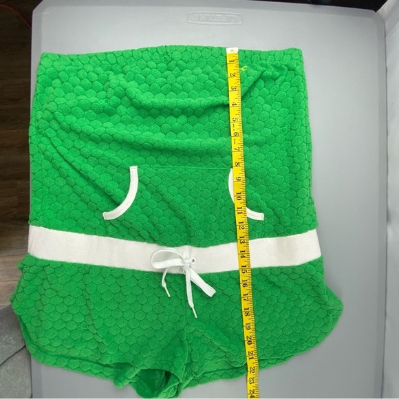 OP Ocean Pacific green and white hexagon terry textured romper swim coverup - Picture 7 of 9